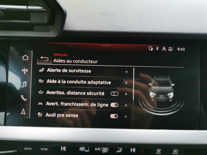 Image Audi A3 SPORTBACK 35 TFSI Design Luxe 150 ch S-tronic7 Mild-Hybrid Régulateur/Limiteur Caméra Bluetooth Gps Clim Bi-zo