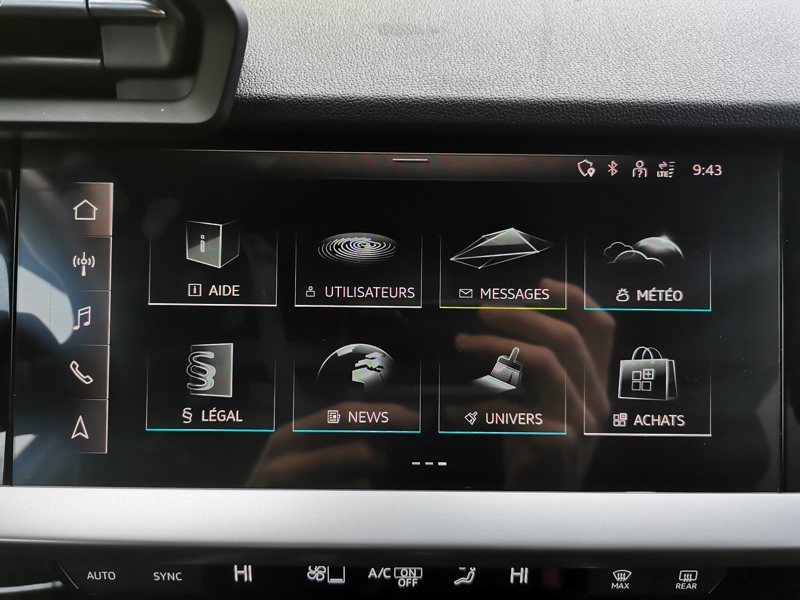 Image Audi A3 SPORTBACK 35 TFSI Design Luxe 150 ch S-tronic7 Mild-Hybrid Régulateur/Limiteur Caméra Bluetooth Gps Clim Bi-zo